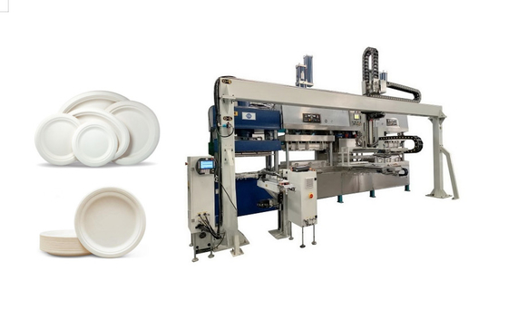Tableware бамбуковой пульпы автоматический делая машину с оружиями робота и штабелируя робот